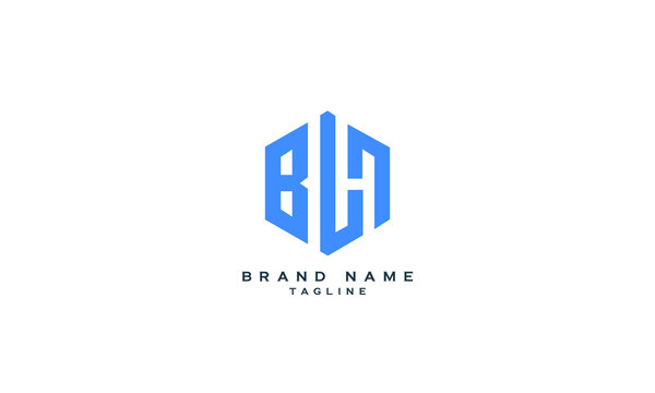 BLU, BLN, Abstract initial monogram letter alphabet logo design