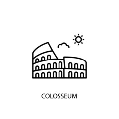 Colosseum, Rome, Italy,  Outline Illustration in vector. Logotype - obrazy, fototapety, plakaty