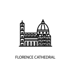 Florence Cathedral Outline Illustration in vector. Logotype