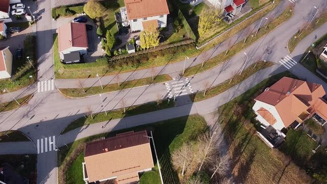 Finnish houses building aerial video on a spring day Kerava Finland