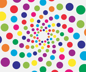 Abstract color dotted background. Modern vector pattern with geometric swirl dots.