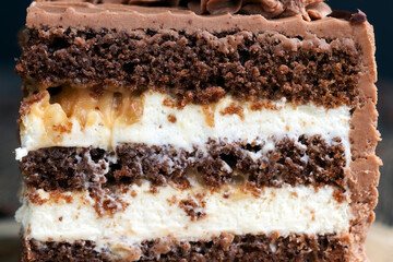 layered cake with chocolate cakes