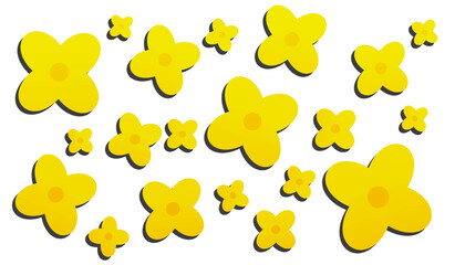 Yellow petals shaded pattern white background