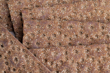 thin and crispy bread close up