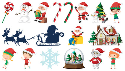 Isolated Christmas Objects And Elements Set