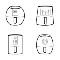 Air fryer flat Icon. Cooking fry appliance icon outline. Vector illustration isolated on a white background