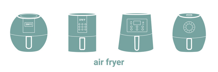 Air fryer flat icon. Multicolor cooking fry appliance icon outline. Vector illustration isolated on white background