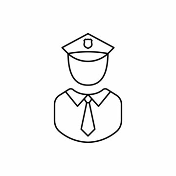 policeman line icon vector