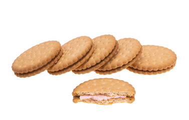 double biscuits with strawberry cream