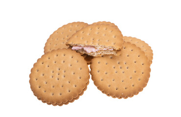 double biscuits with strawberry cream