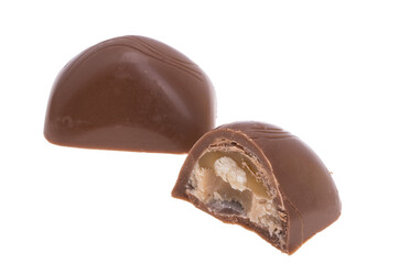 chocolate candies isolated