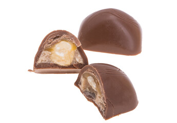 chocolate candies isolated