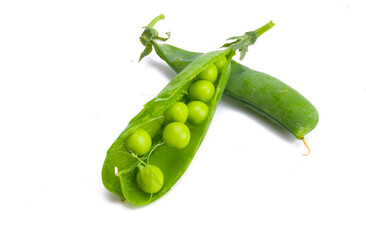 pod of green peas isolated