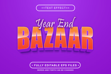 editable 3d year end bazaar text effect.logo text.typhography logo 