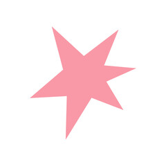 Modern simple star. Pink color flat popular icon on white