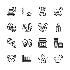 Babies and Kids Outline Icons - Stroked, Vectors