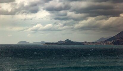 Cloudy weather over the Adriatic coast. Croatia