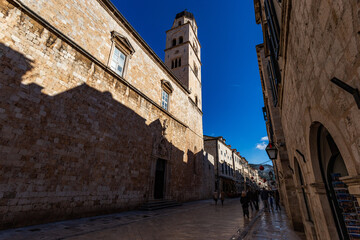 Old streets of downtown of Dubrovnik, Croatia