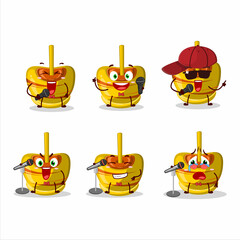 A Cute Cartoon design concept of yellow sugar candy singing a famous song