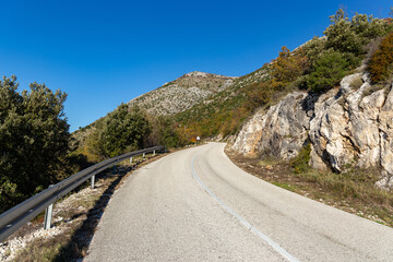 The road along the coast of Adriatic sea. Croatia.