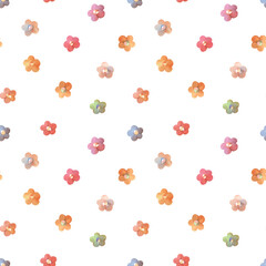 Seamless Pattern with Flower Design on White Background