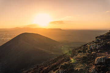 Sunset in Fuerteventura on a vulcano