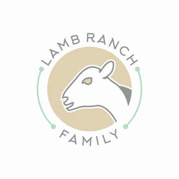 Feminine lamb sheep ranch family logo design