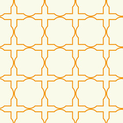 Orange quatrefoil seamless repeat pattern print background