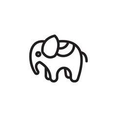 Elephant icon in vector. Logotype