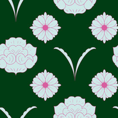 hand drawn flowers seamless repeat pattern print background