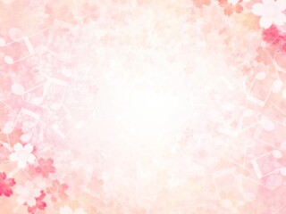 Obraz na płótnie Canvas 桜の花と音符の模様が描かれた背景イラスト