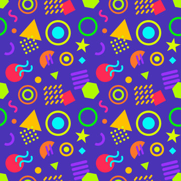 seamless pattern with vibrant color and simple shapes
