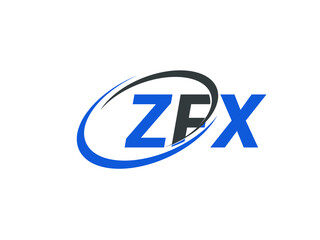 ZFX letter creative modern elegant swoosh logo design