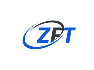 ZFT letter creative modern elegant swoosh logo design