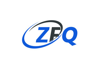 ZFQ letter creative modern elegant swoosh logo design