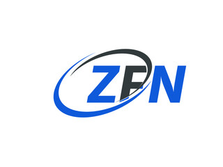 ZFN letter creative modern elegant swoosh logo design