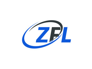ZFL letter creative modern elegant swoosh logo design