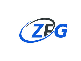 ZFG letter creative modern elegant swoosh logo design