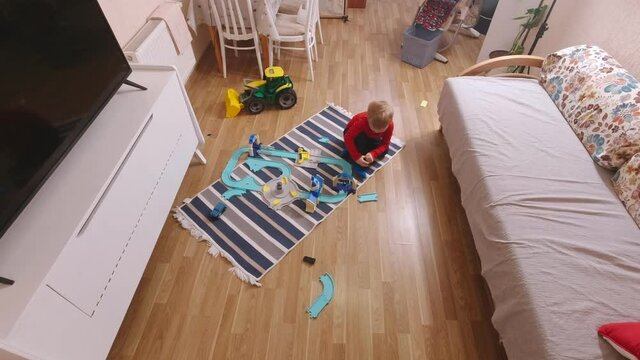 The boy at home surveillance camera