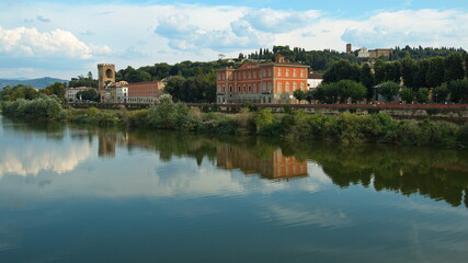 Naklejka na ściany i meble Quay of the river Arno in Florence, Italy, Europe 