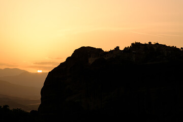 The Meteora is a rock formation in central Greece hosting one of the largest and most precipitously built complexes of Eastern Orthodox monasteries