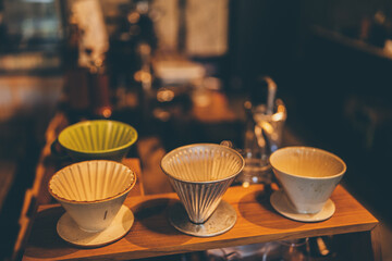 Beverage drink at the cafe, making a coffee or tea and soft drink for morning breakfast