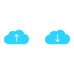download and upload on cloud vector icon