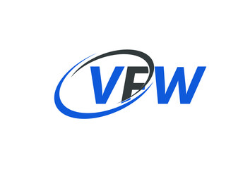 VFW letter creative modern elegant swoosh logo design