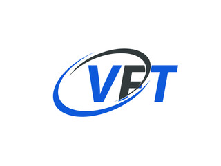 VFT letter creative modern elegant swoosh logo design