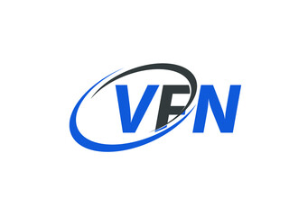 VFN letter creative modern elegant swoosh logo design