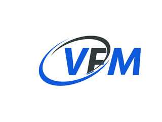 VFM letter creative modern elegant swoosh logo design