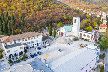 An aerial view of Rasa, Istria, Croatia