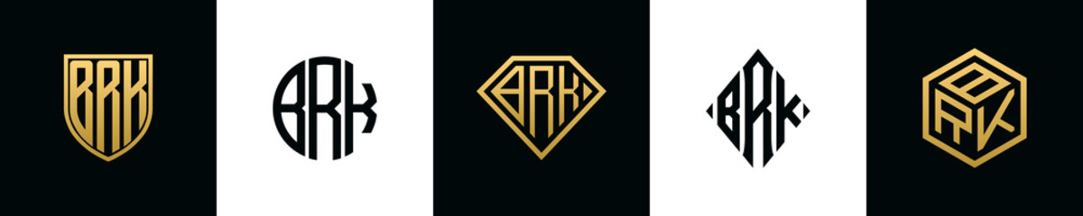 Initial letters BRK logo designs Bundle