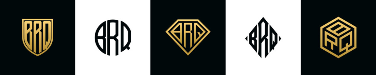 Initial letters BRQ logo designs Bundle
